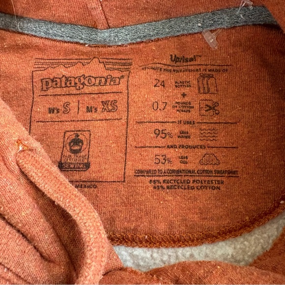 Patagonia Fitz Roy Icon Uprisal LS Hoody Orange Pullover Logo Mens XS Women S - Picture 3 of 11